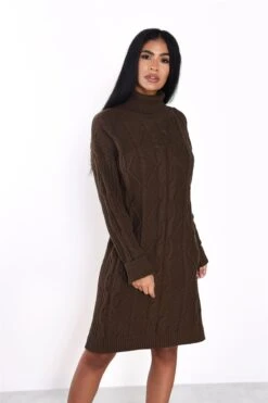 Glamorous Khaki Brown Sweater Mini-Dress -Glamorous Shop 005720b6 f766 4cec a4e8 0869a937fe4b