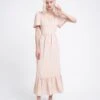 Glamorous Sandstone Square-Neck- Maxi-Dress