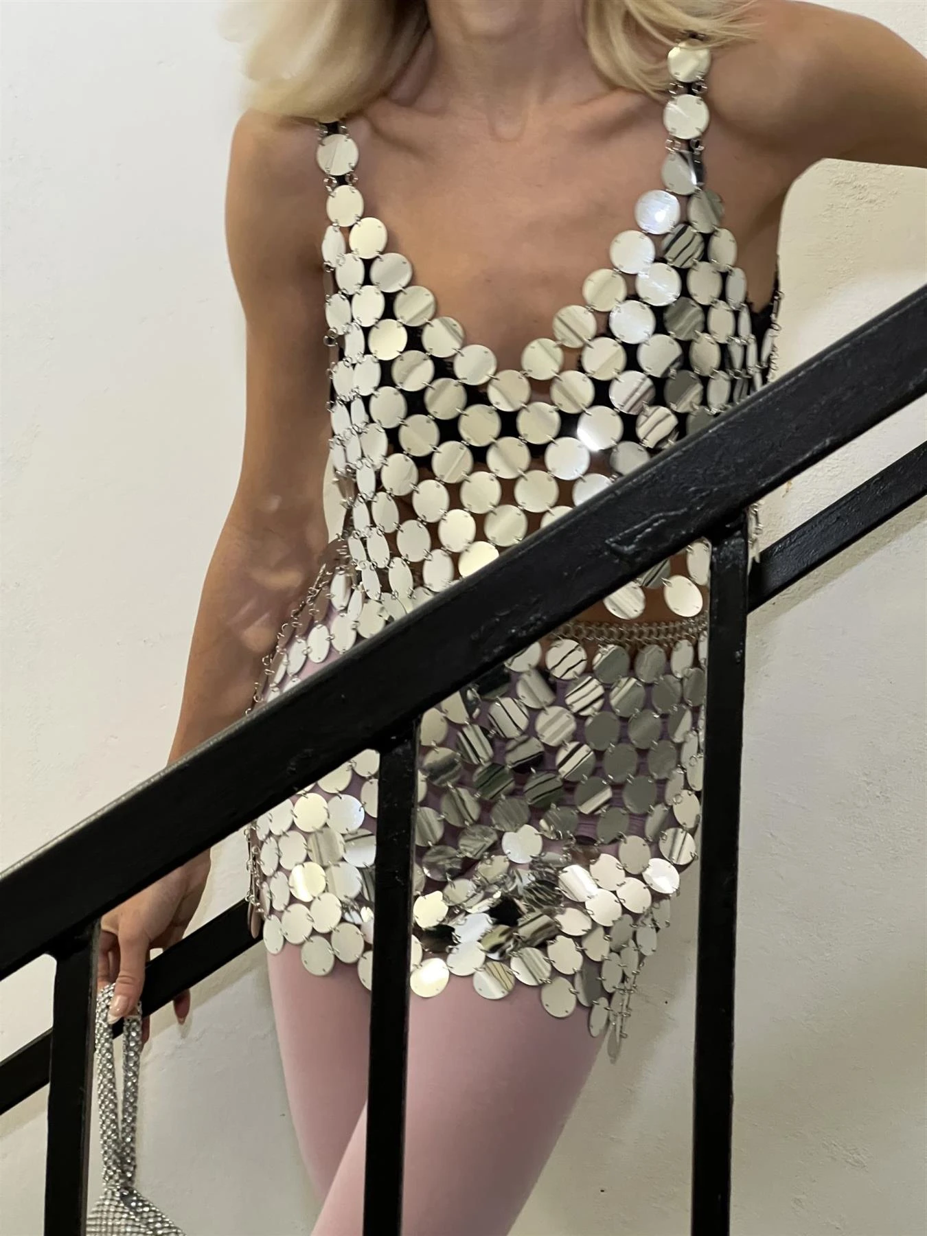 Glamorous Silver-Disc Chainmail Crop-Top 9 Glamorous Silver-Disc Chainmail Crop-Top - Image 7