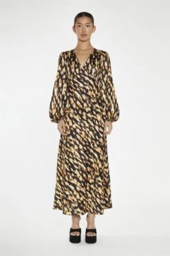 Glamorous Digital Tie-Dye V-Neck Midi-Dress