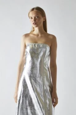 Glamorous Silver-PU Bandeau Maxi-Dress -Glamorous Shop 04bd2ad4 870c 4c96 81d2 8e0cdae9d7ce