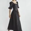 Glamorous Black Square-Neck Maxi-Dress