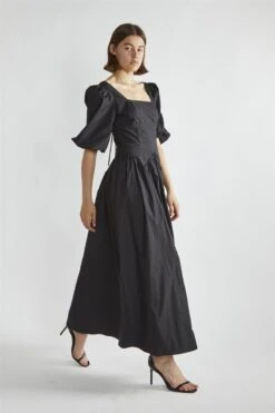 Glamorous Black Square-Neck Maxi-Dress