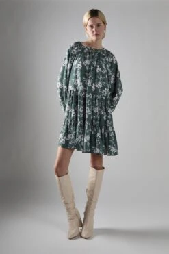 Glamorous Khaki White Floral Poplin Tiered Mini-Dress -Glamorous Shop 0e9560da a8cd 4ac0 a6e5 9b898ec42f0b