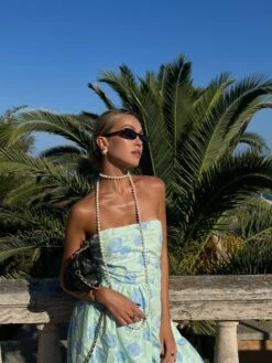 Glamorous Niamh Strapless Hi-Low Dress -Mint-Blue Floral -Glamorous Shop 10b09225 2345 4aec 90e1 87042cd5f366