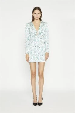 Glamorous White-Mint Paisley Satin Gathered Keyhole Mini-Dress -Glamorous Shop 1502581c d12f 4e1d 8f6d 1b39aa89285e