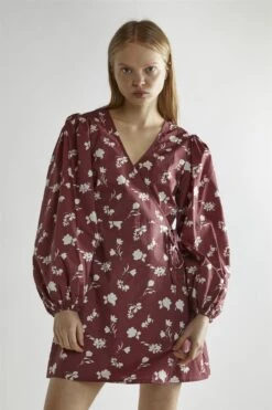 Glamorous Burgundy-Floral Wrap Mini-Dress -Glamorous Shop 1ce0593d ea4e 4b90 b765 fcb9851577e9