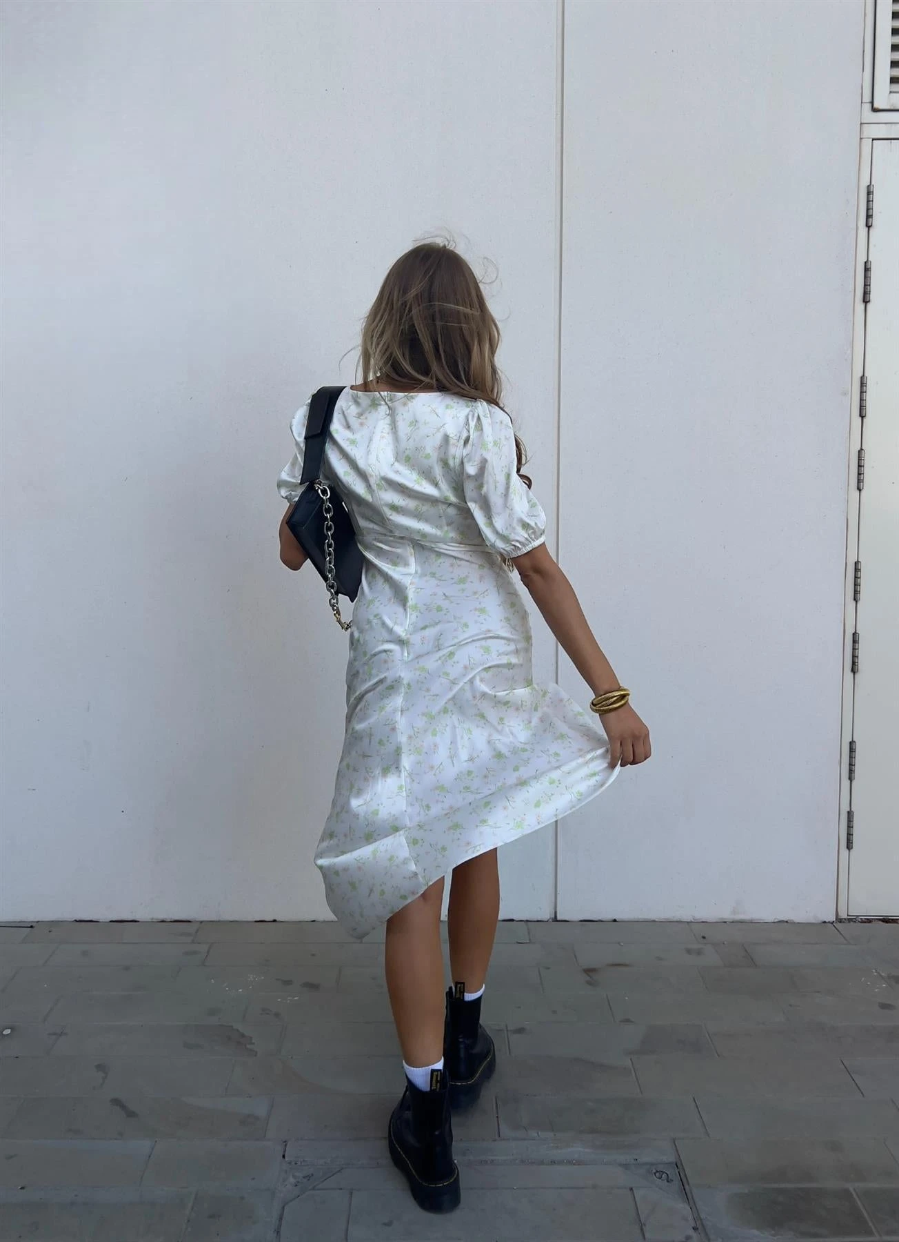 Glamorous Felicity Twist Front Midaxi Dress -Green Pink Stem Floral 7 Glamorous Felicity Twist Front Midaxi Dress -Green Pink Stem Floral - Image 5