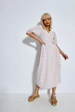 Glamorous Orchid Multi Ditsy Tie Waist Midi Dress -Glamorous Shop 209192d89643a4401d25f0c6d9a52ccd