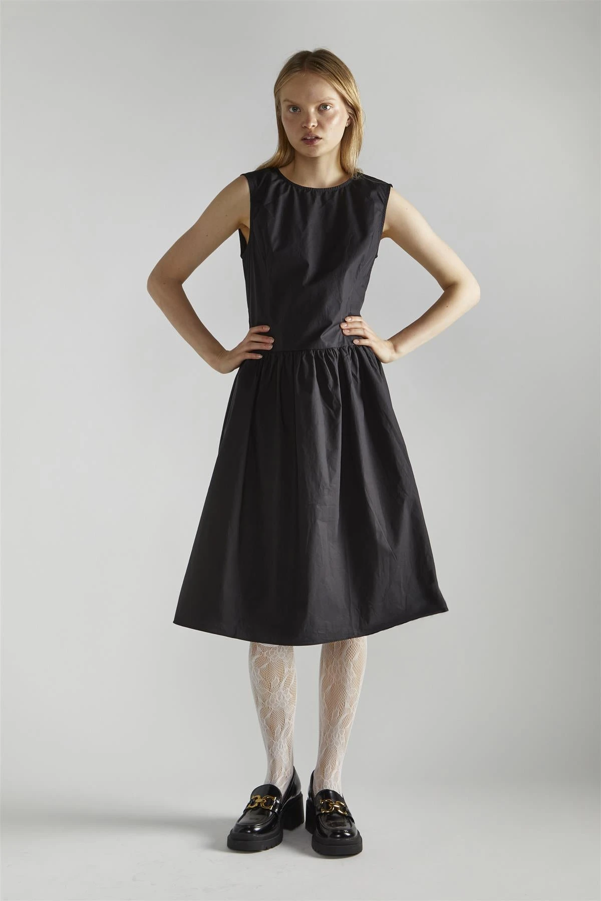 Glamorous Black A-Line Skater Midi-Dress 3 Glamorous Black A-Line Skater Midi-Dress