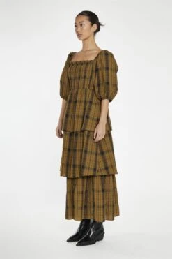 Glamorous Olive-Check Tiered Maxi-Dress -Glamorous Shop 24c7cb0d c61d 4111 892c 1c21e7d33bf7