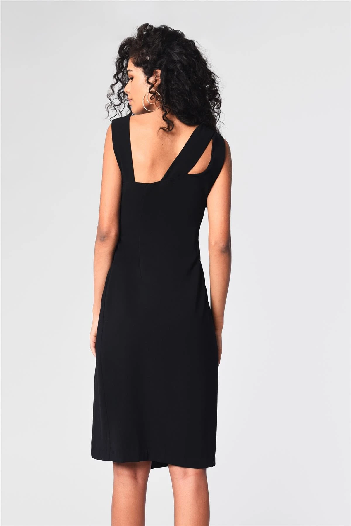 Glamorous Black Asymmetric-Cut-Out Midi-Dress 4 Glamorous Black Asymmetric-Cut-Out Midi-Dress - Image 2