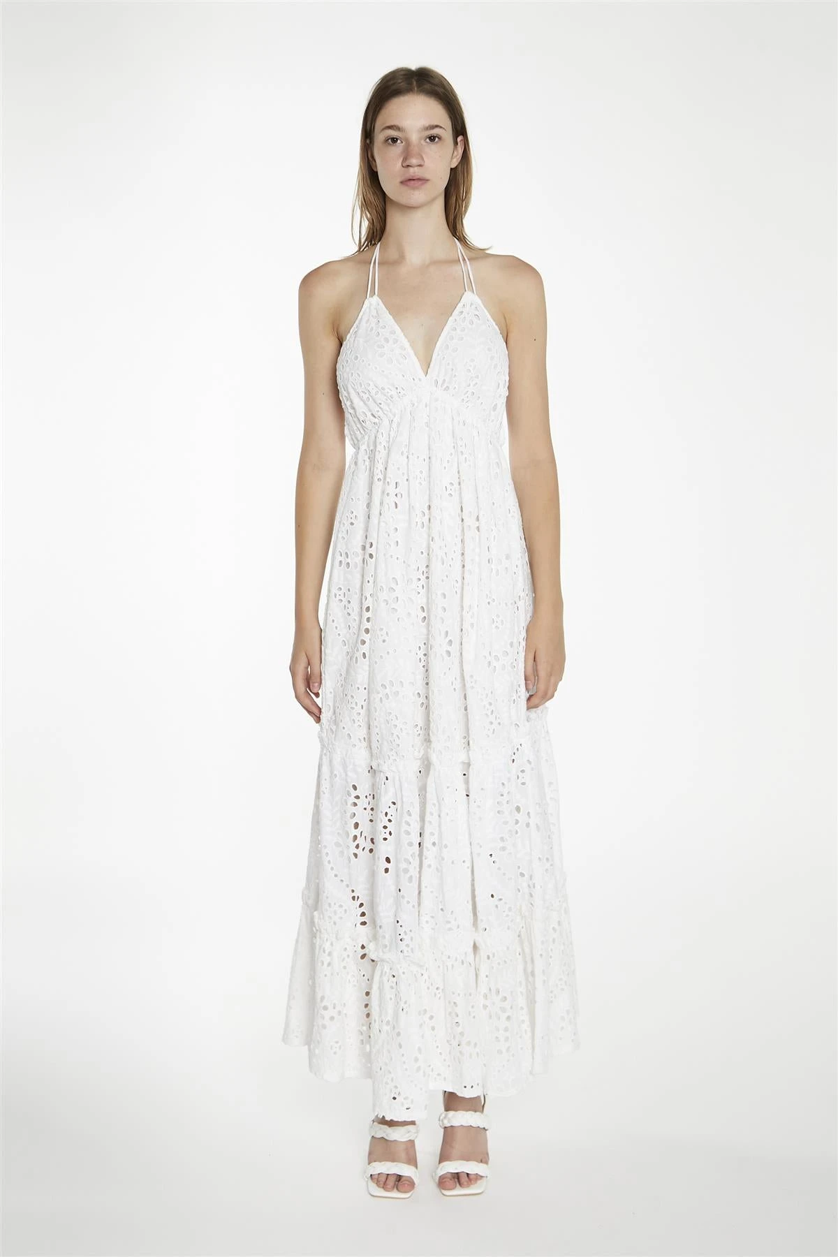 Glamorous White-Broderie Halterneck Maxi-Dress 3 Glamorous White-Broderie Halterneck Maxi-Dress