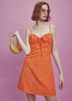 Glamorous Lexie Ruched Bust Mini-Dress -Orange/Red Heart -Glamorous Shop 28e9ff3f 1830 4ed7 87a9 81e2b2a8dee4