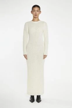 Glamorous Cream Bodycon Knitted Maxi-Dress