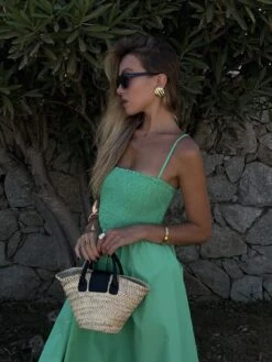 Glamorous Gracie Smocked Midi-Dress -Bright-Green -Glamorous Shop 2cab635c 3a05 47a0 93aa c44873d49ee8