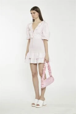 Glamorous Light Pink Tie-Front V-Neck Mini-Dress -Glamorous Shop 2cd1acc8 6f9d 454c 9d81 f46508502c80