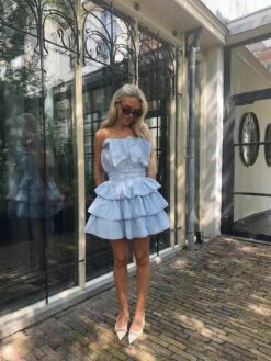 Glamorous Light Blue Tiered Pleated Mini-Dress 14 Glamorous Light Blue Tiered Pleated Mini-Dress -Glamorous Shop 31241fc5 cab9 45ec a31a 2c51ced0e54e