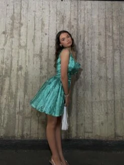 Glamorous Kendra Asymmetric Gathered Mini Dress -Emerald-Green -Glamorous Shop 32082bbf 6fb0 4c92 a274 348c1d4b2de7