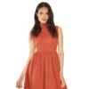 Glamorous Rust High Neck Sleeveless Skater Mini Dress -Glamorous Shop 33c1e1a1f2552c9a8b4a2a40299139e4
