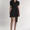 Glamorous Black-Sateen Crossover-Tie Mini-Dress -Glamorous Shop 36ed3e3e 1687 4cea b487 993066334cd9