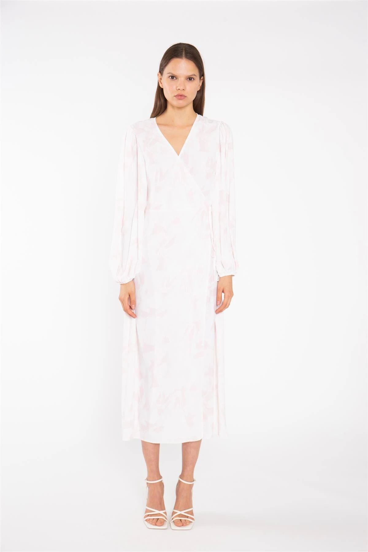 Glamorous Pink-Watercolour Wrap Midi-Dress 5 Glamorous Pink-Watercolour Wrap Midi-Dress - Image 3