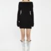 Glamorous Black Bardot Knitted Mini-Dress