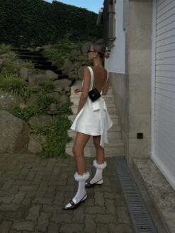 Glamorous Arianna Bow-Back Mini-Dress -White -Glamorous Shop 3ec14ad8 5ea3 4bfb 872f 150689024d12