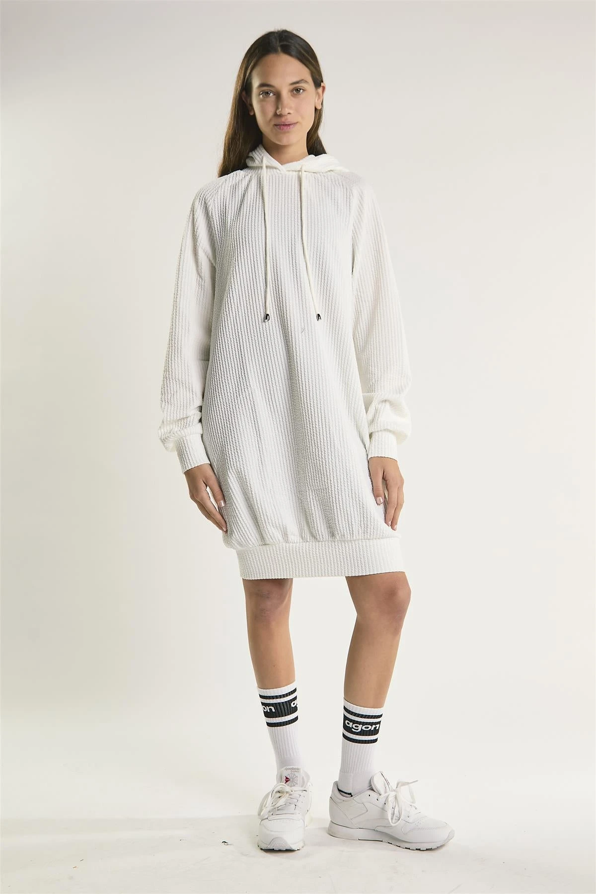 Glamorous White Hooded Midi-Dress 3 Glamorous White Hooded Midi-Dress
