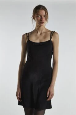 Glamorous Black Satin Strappy Mini-Dress -Glamorous Shop 4384ac34 5316 4fb6 bd4f b2ff55eda48d