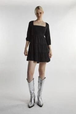 Glamorous Black Square Neck Mini-Dress