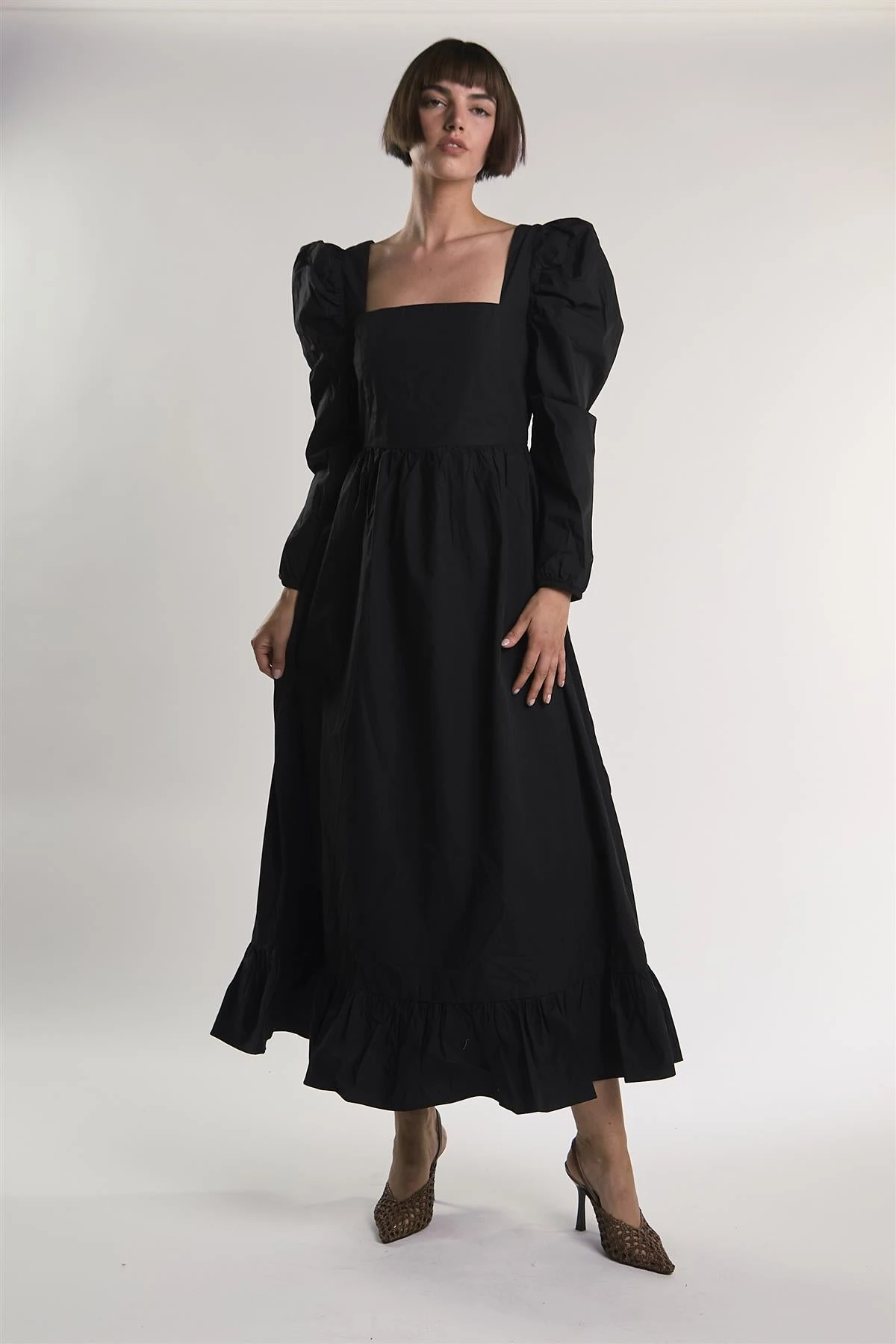 Glamorous Black Puff-Long-Statement-Sleeve Maxi-Dress 3 Glamorous Black Puff-Long-Statement-Sleeve Maxi-Dress