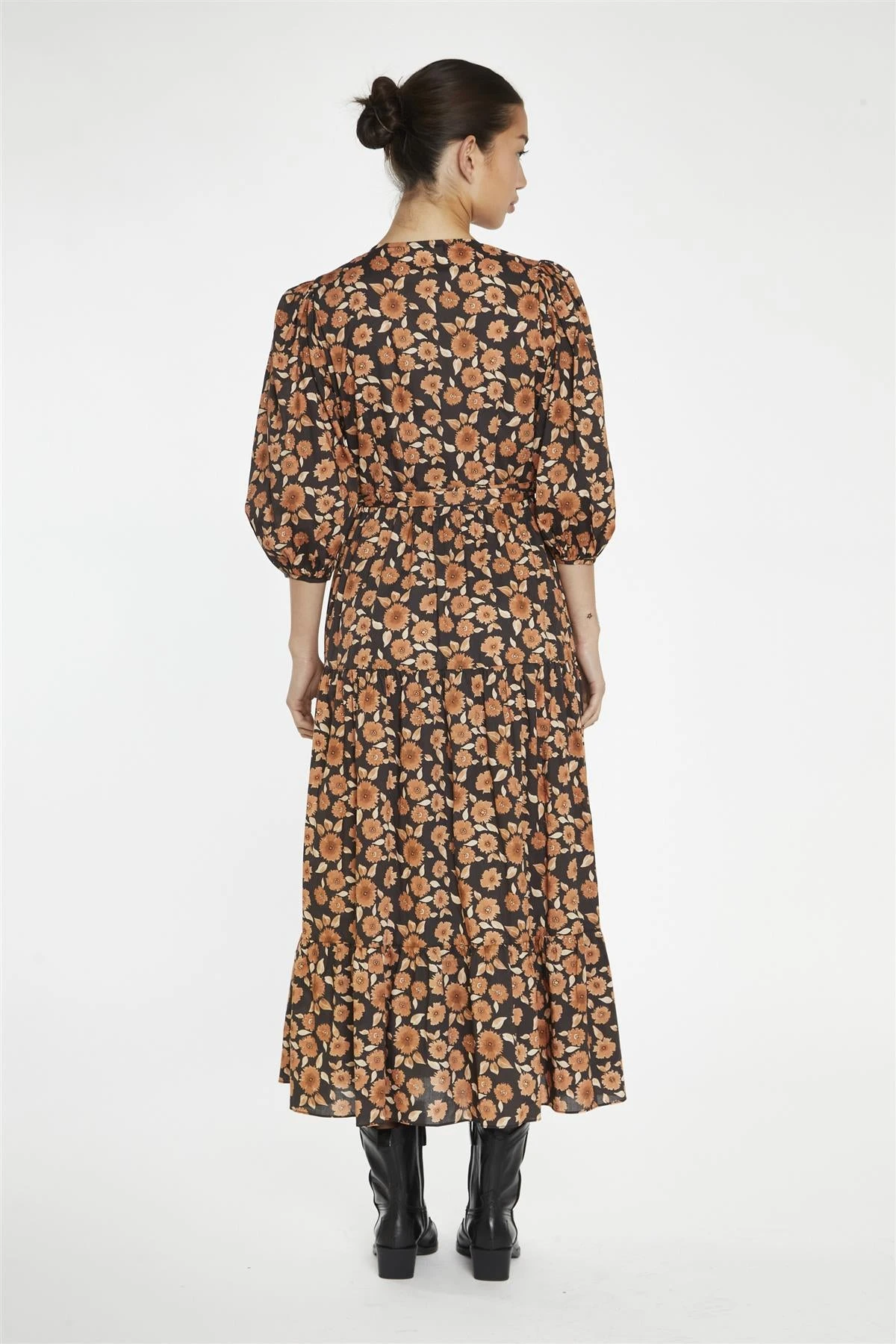 Glamorous Burnt-Orange Daisy Wrap Midi-Dress 4 Glamorous Burnt-Orange Daisy Wrap Midi-Dress - Image 2