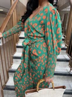 Glamorous Green-Orange Leopard Wrap Midi-Dress -Glamorous Shop 4b057082 b826 4a82 8f9e b9ed89503ca6