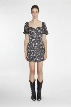 Glamorous Brown-Floral A-Line Mini-Dress