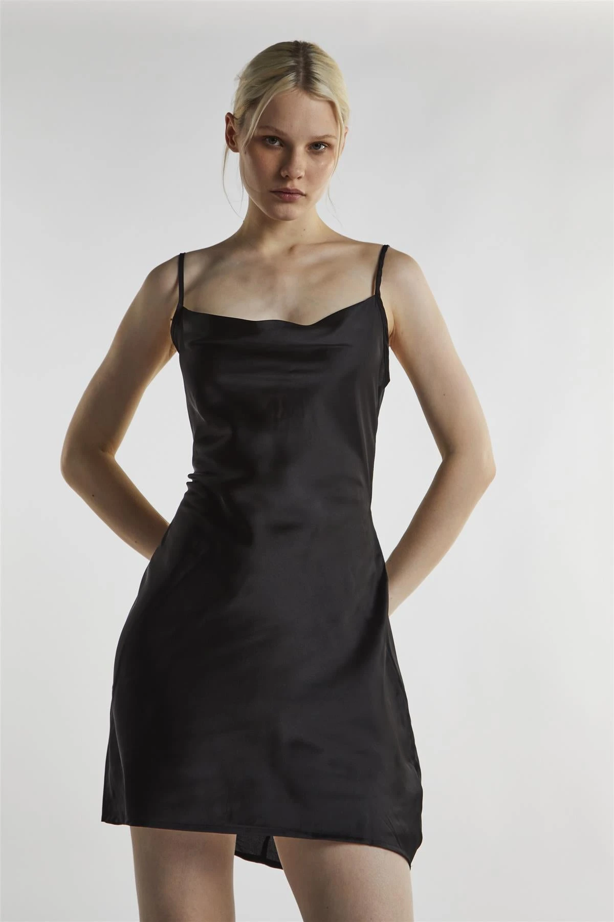 Glamorous Black-Satin Tie-Back Mini-Dress 5 Glamorous Black-Satin Tie-Back Mini-Dress - Image 3