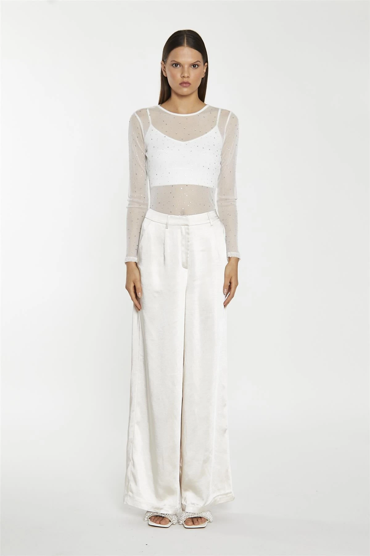 Glamorous White-Mesh Diamante Classic-Bodysuit 3 Glamorous White-Mesh Diamante Classic-Bodysuit