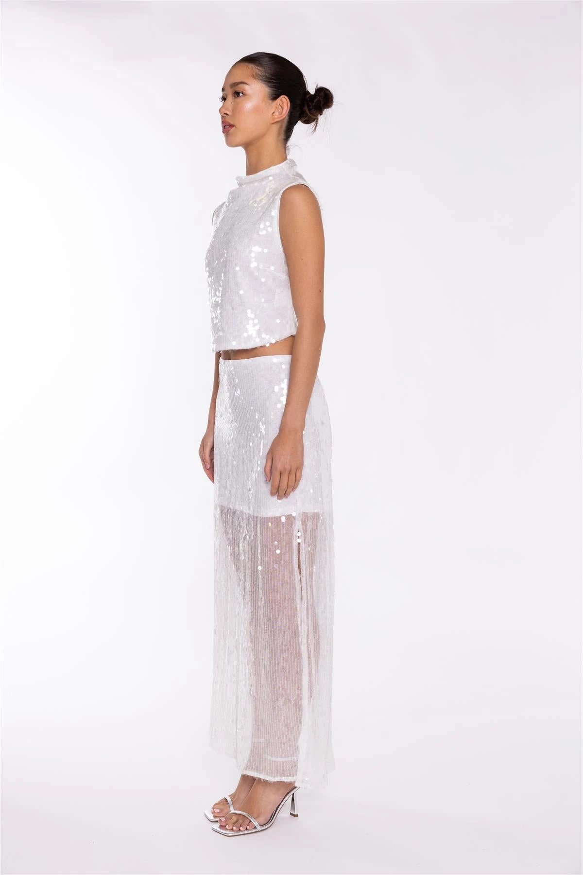 Glamorous Transparent-Sequin Side-Split Midaxi-Skirt 6 Glamorous Transparent-Sequin Side-Split Midaxi-Skirt - Image 4