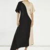 Glamorous Black-Nude Flared Maxi-Dress