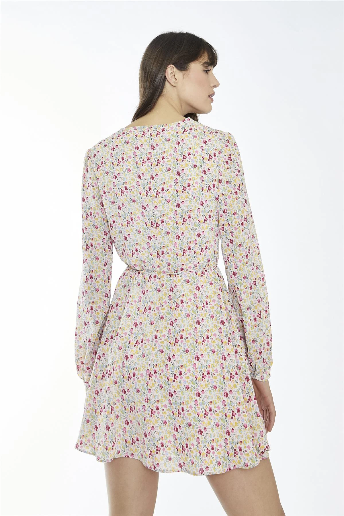 Glamorous Colourful Ditsy V-Neck Mini-Dress 4 Glamorous Colourful Ditsy V-Neck Mini-Dress - Image 2