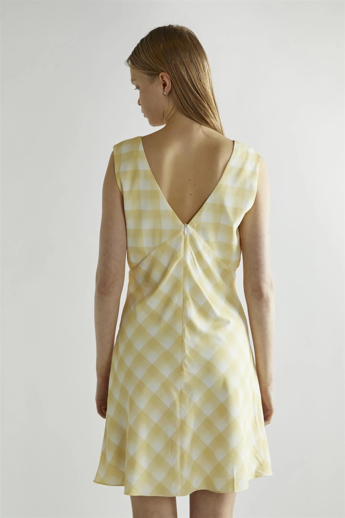 Glamorous Yellow Ombre Check V-neck Mini-Dress 4 Glamorous Yellow Ombre Check V-neck Mini-Dress - Image 2