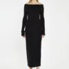 Glamorous Black Bardot Knitted Midi-Dress -Glamorous Shop 5777a517 ff4a 4ab1 bd9b c8d3fc080397