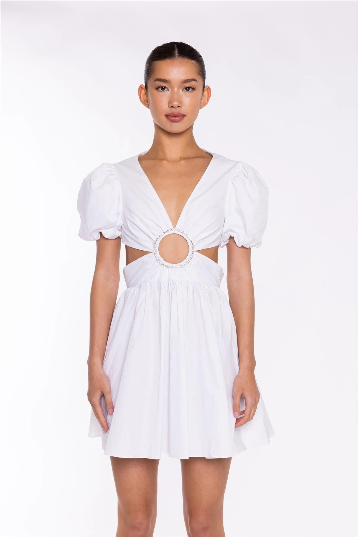 Glamorous White Cut-Out Mini-Dress 5 Glamorous White Cut-Out Mini-Dress - Image 3