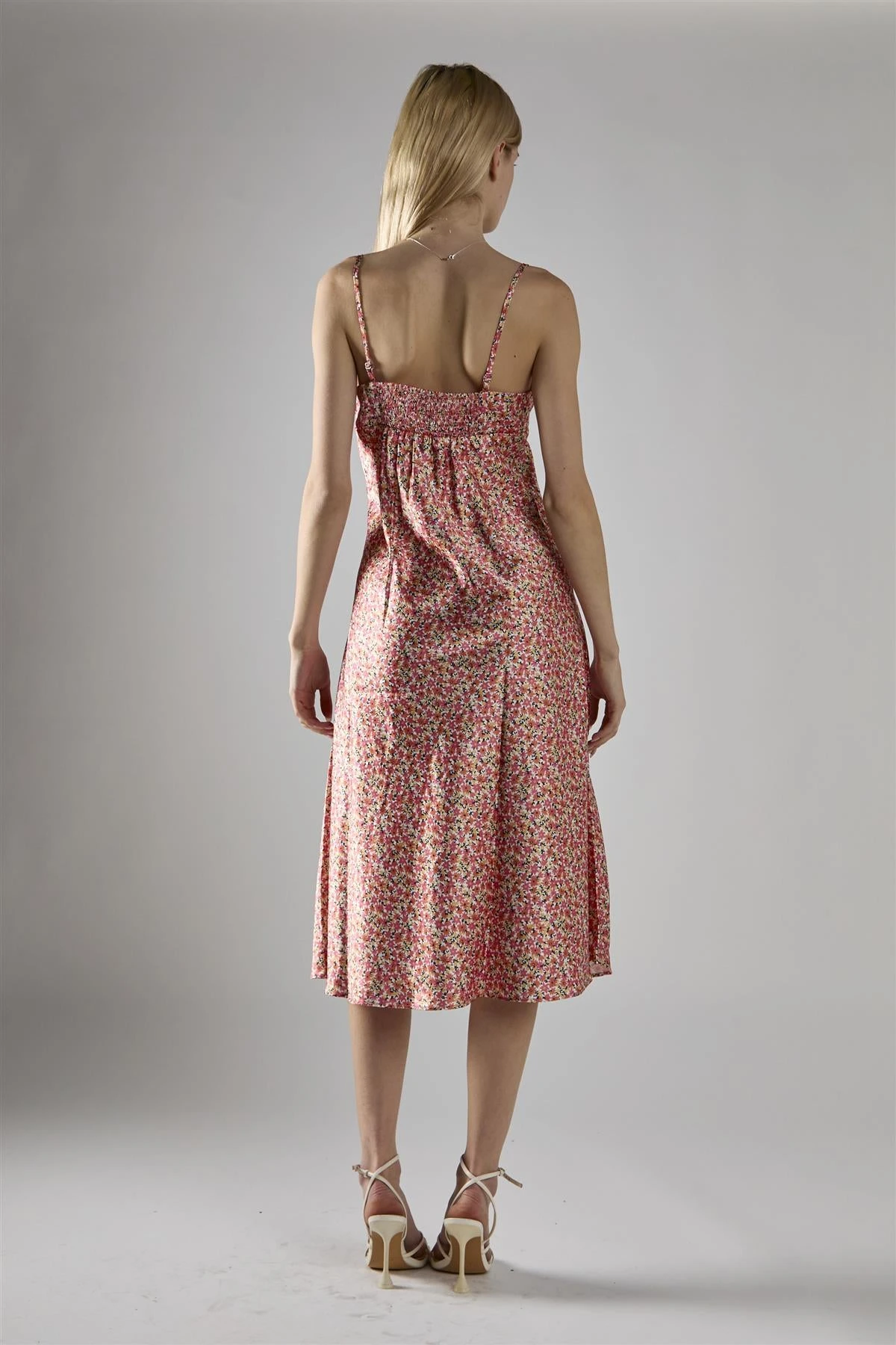 Glamorous Multi Coral Ditsy Spaghetti-Strap Midi-Dress 4 Glamorous Multi Coral Ditsy Spaghetti-Strap Midi-Dress - Image 2