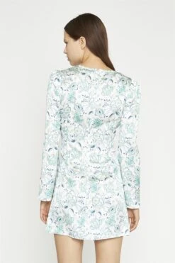 Glamorous White-Mint Paisley Satin Gathered Keyhole Mini-Dress -Glamorous Shop 5e518f9a cd85 4f15 9b1c 9a15b0cae71e