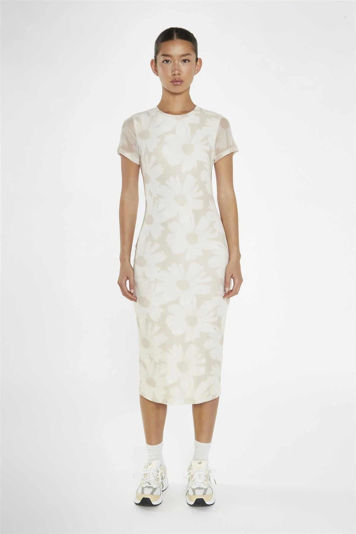 Glamorous Stone-Sunflower Mesh Bodycon Midi-Dress 3 Glamorous Stone-Sunflower Mesh Bodycon Midi-Dress