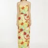 Glamorous Psychedelic-Strawberry Slim-Spaghetti-Strap Maxi-dress
