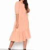 Glamorous Peach Long Sleeve Puff Midi Dress -Glamorous Shop 61ff8d12 5be0 4d04 bf56 804ac3a35564