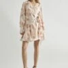 Glamorous Peach-Watercolour Wrap Mini-dress