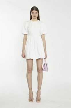 Glamorous Off-White Open-Back-Skater Mini-Dress